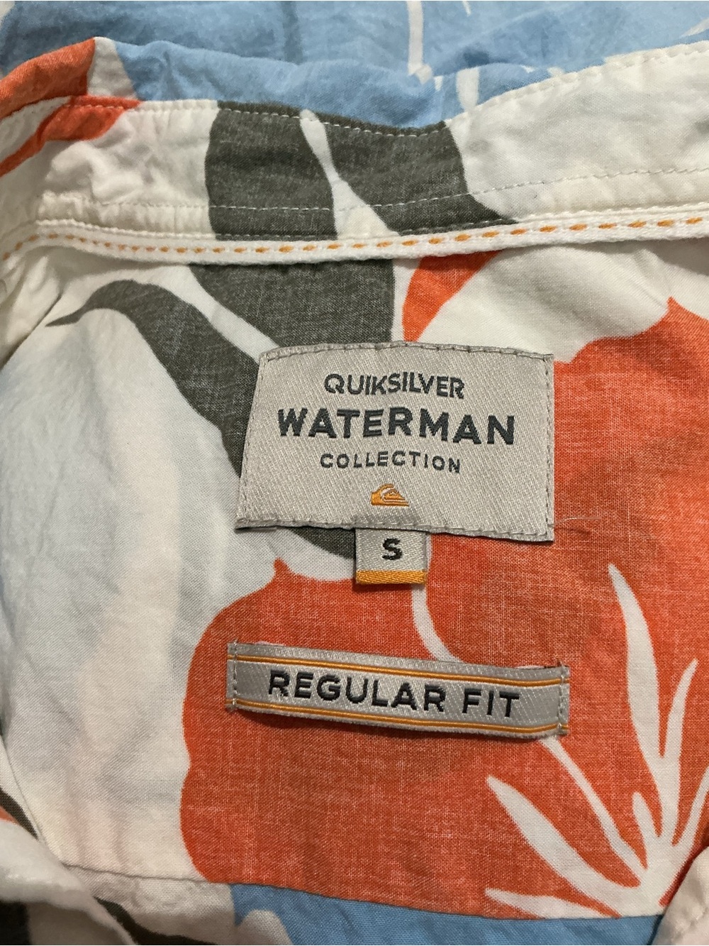 Quiksilver Waterman Tropical Floral Button Up Shirt Size S - Picture 4 of 12
